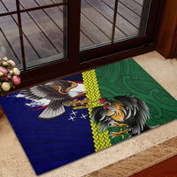 Manu'a Island and American Samoa Rubber Doormat Rooster and Eagle Mascot
