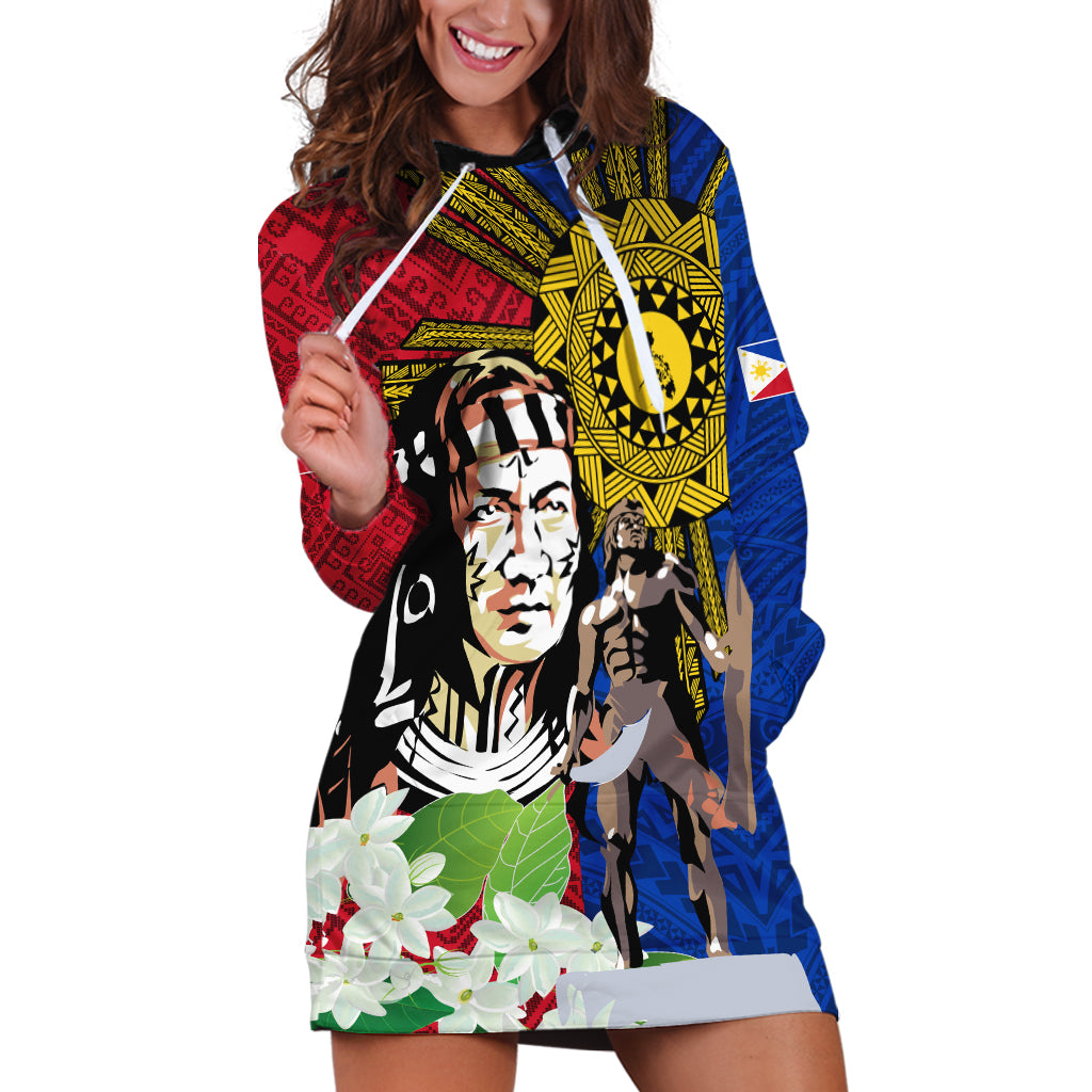 Philippines Lapu-Lapu Hoodie Dress Filipino Sun Tattoo With Yakan Pattern