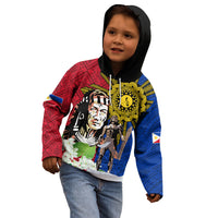 Philippines Lapu-Lapu Kid Hoodie Filipino Sun Tattoo With Yakan Pattern