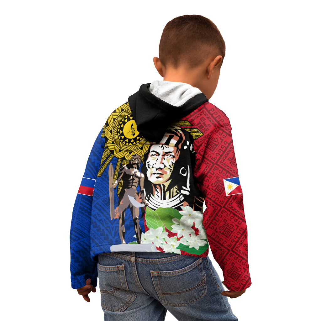 Philippines Lapu-Lapu Kid Hoodie Filipino Sun Tattoo With Yakan Pattern