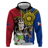 Philippines Lapu-Lapu Zip Hoodie Filipino Sun Tattoo With Yakan Pattern