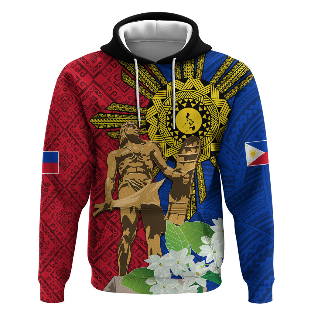 Philippines Lapu Lapu King Jasmine Flowers Hoodie Filipino Sun Tattoo