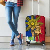 Philippines Lapu Lapu King Jasmine Flowers Luggage Cover Filipino Sun Tattoo