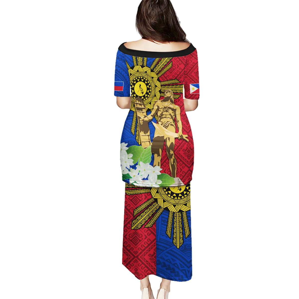 Philippines Lapu Lapu King Jasmine Flowers Puletasi Filipino Sun Tattoo