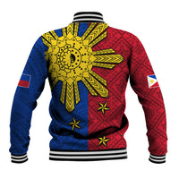 Philippines Sun Batok Tattoo Baseball Jacket Polynesian and Yakan Pattern