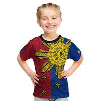 Philippines Sun Batok Tattoo Kid T Shirt Polynesian and Yakan Pattern