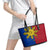 Philippines Sun Batok Tattoo Leather Tote Bag Polynesian and Yakan Pattern