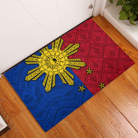 Philippines Sun Batok Tattoo Rubber Doormat Polynesian and Yakan Pattern