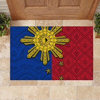 Philippines Sun Batok Tattoo Rubber Doormat Polynesian and Yakan Pattern