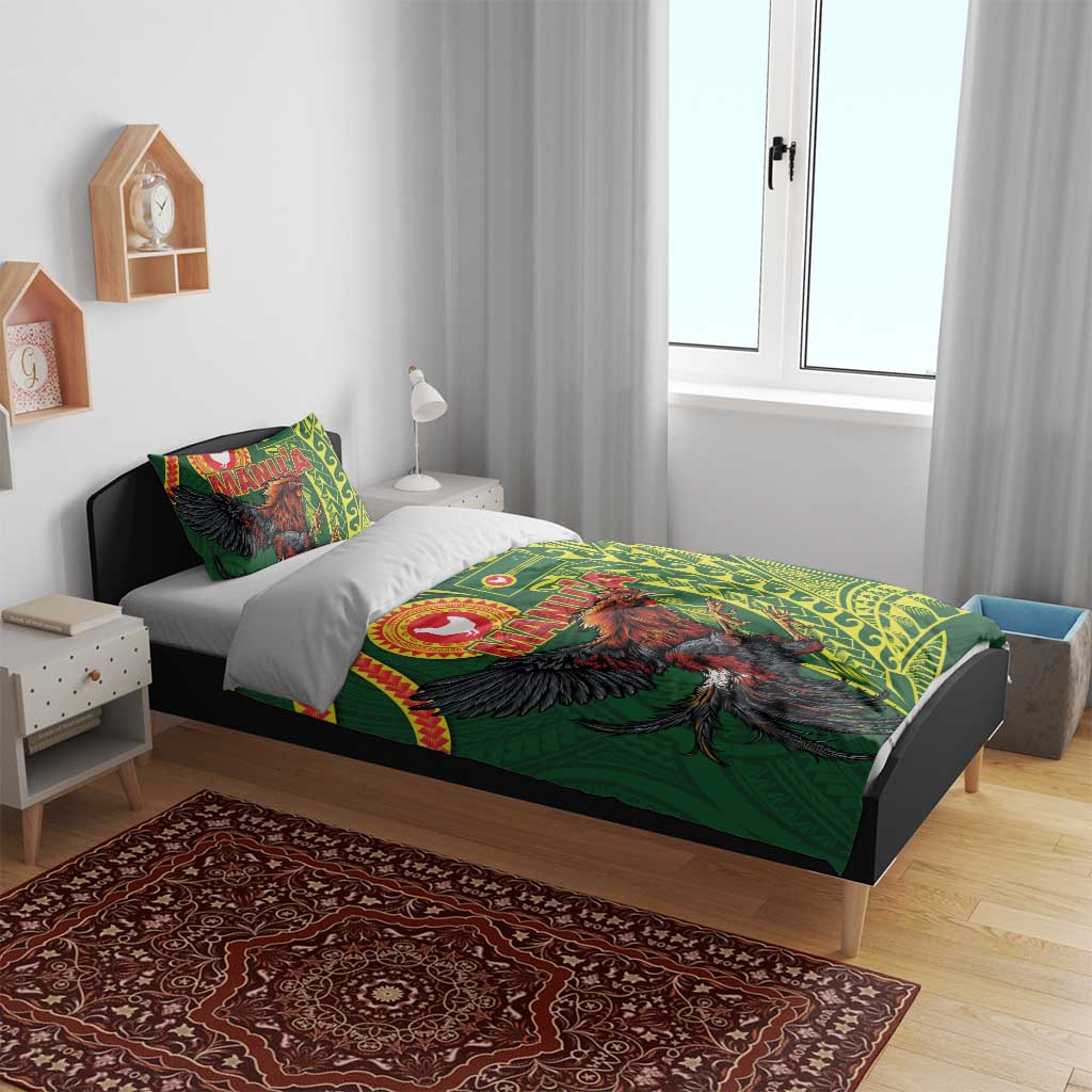 Proud of Manu'a Islands Bedding Set Rooster and Polynesian Art Wing Style