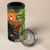 Proud of Manu'a Islands 4 in 1 Can Cooler Tumbler Rooster and Polynesian Art Wing Style