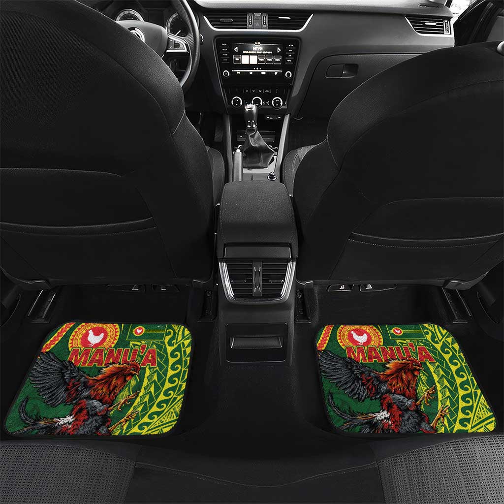 Proud of Manu'a Islands Car Mats Rooster and Polynesian Art Wing Style