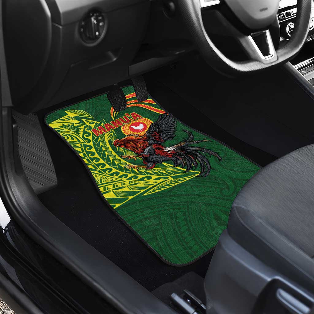 Proud of Manu'a Islands Car Mats Rooster and Polynesian Art Wing Style