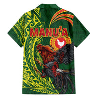 Proud of Manu'a Islands Family Matching Short Sleeve Bodycon Dress and Hawaiian Shirt Rooster and Polynesian Art Wing Style LT03 - Polynesian Pride