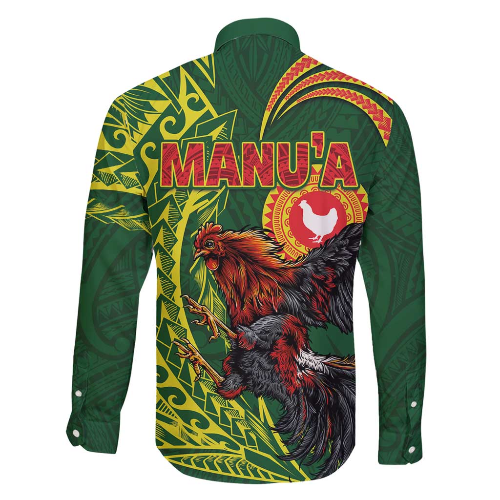 Proud of Manu'a Islands Family Matching Short Sleeve Bodycon Dress and Hawaiian Shirt Rooster and Polynesian Art Wing Style LT03 - Polynesian Pride