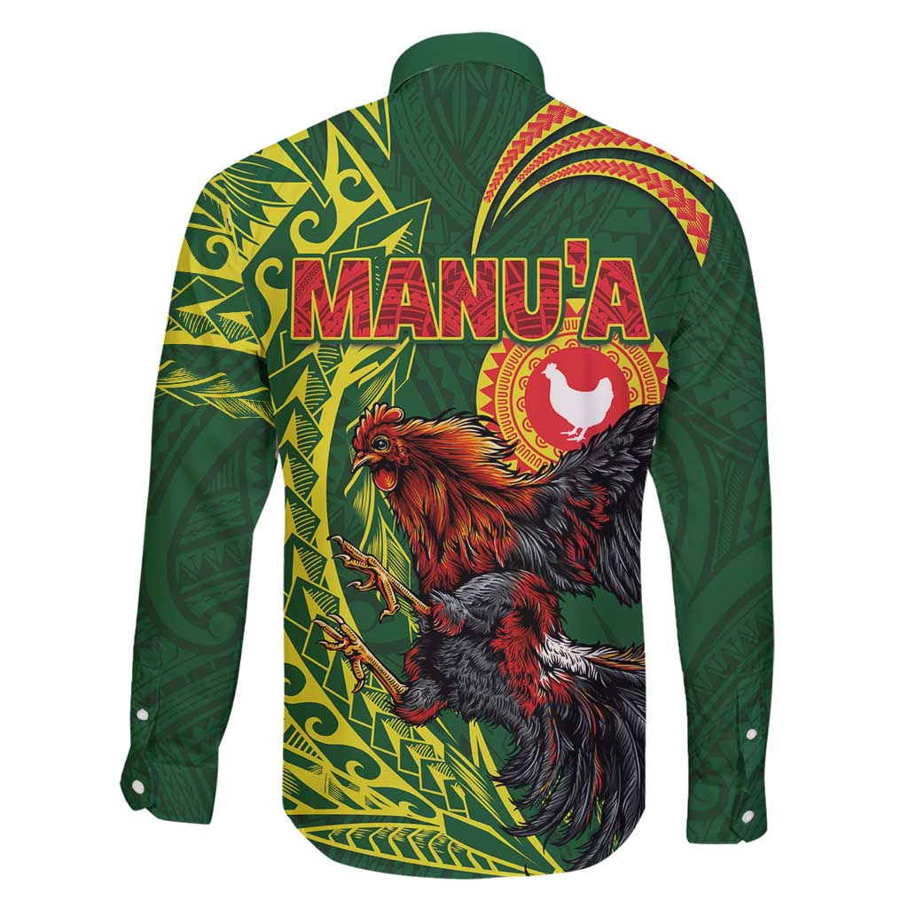 Proud of Manu'a Islands Family Matching Tank Maxi Dress and Hawaiian Shirt Rooster and Polynesian Art Wing Style