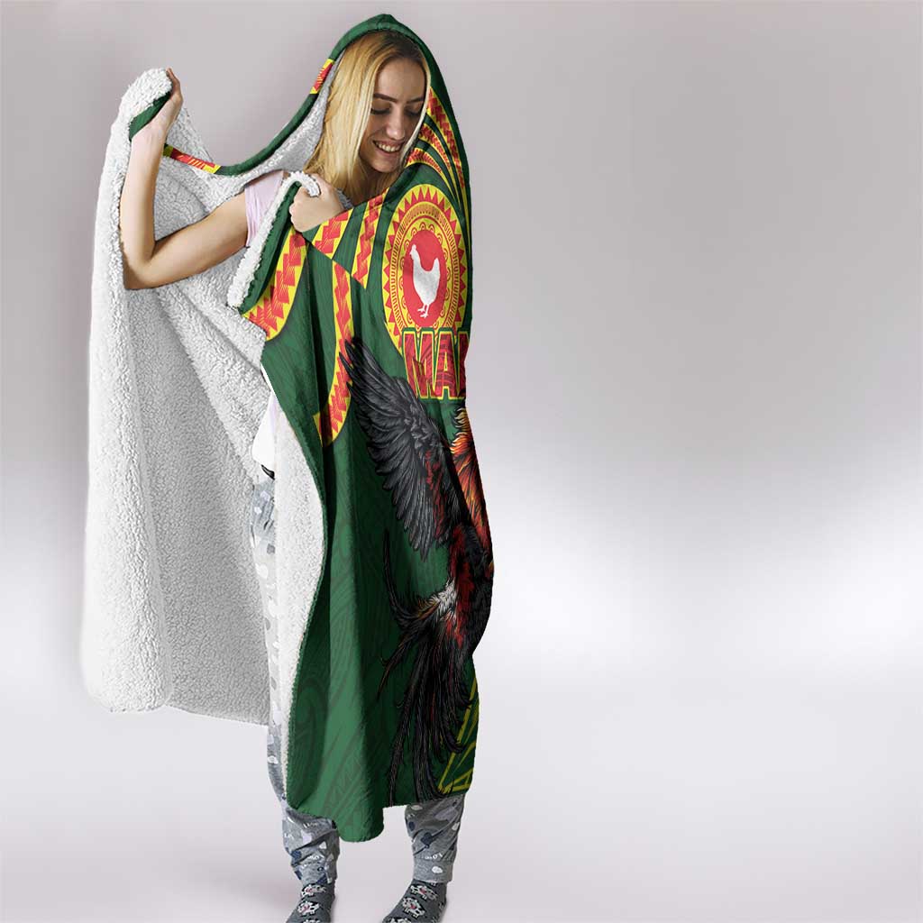 Proud of Manu'a Islands Hooded Blanket Rooster and Polynesian Art Wing Style