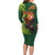Proud of Manu'a Islands Long Sleeve Bodycon Dress Rooster and Polynesian Art Wing Style