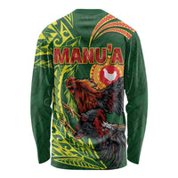 Proud of Manu'a Islands Long Sleeve Shirt Rooster and Polynesian Art Wing Style