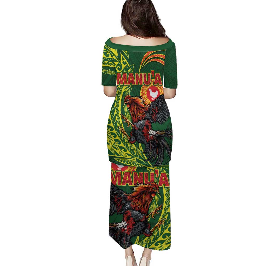 Proud of Manu'a Islands Puletasi Rooster and Polynesian Art Wing Style