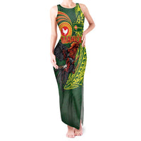 Proud of Manu'a Islands Tank Maxi Dress Rooster and Polynesian Art Wing Style