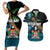 Fiji Day Couples Matching Short Sleeve Bodycon Dress and Hawaiian Shirt Palm Tree With Plumeria Tapa Tribal Pattern