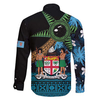 Fiji Day Family Matching Short Sleeve Bodycon Dress and Hawaiian Shirt Palm Tree With Plumeria Tapa Tribal Pattern LT03 - Polynesian Pride