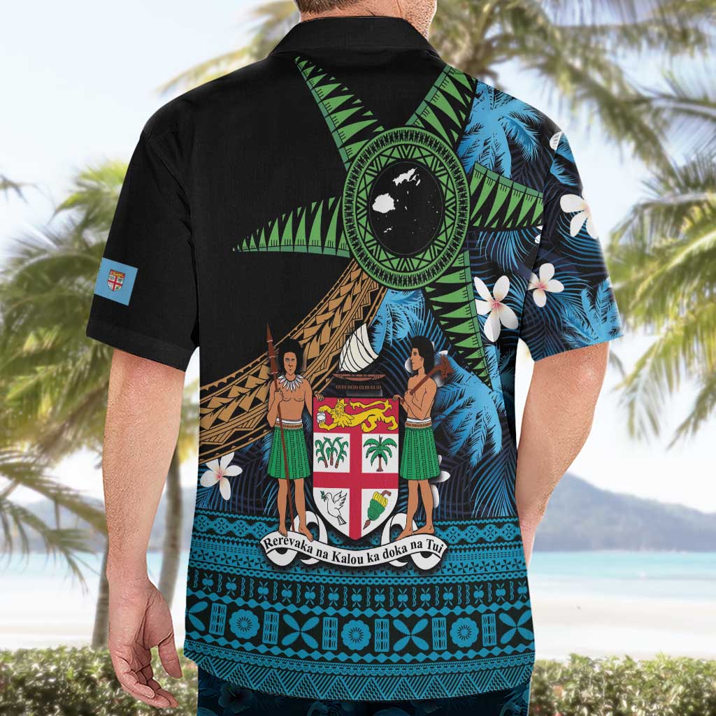 Fiji Day Hawaiian Shirt Palm Tree With Plumeria Tapa Tribal Pattern LT03 - Polynesian Pride