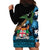 Fiji Day Hoodie Dress Palm Tree With Plumeria Tapa Tribal Pattern