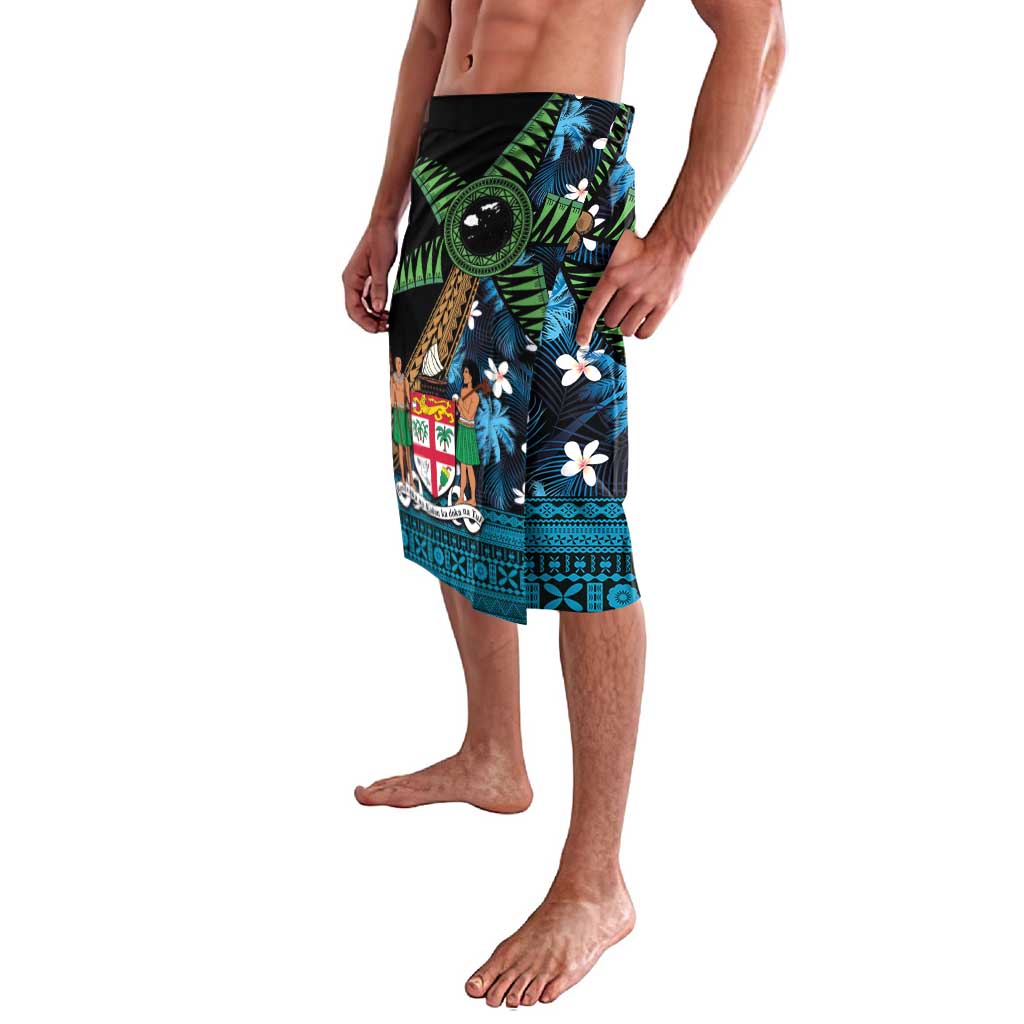 Fiji Day Lavalava Palm Tree With Plumeria Tapa Tribal Pattern