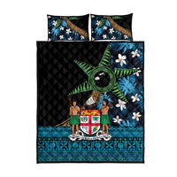 Fiji Day Quilt Bed Set Palm Tree With Plumeria Tapa Tribal Pattern LT03 - Polynesian Pride