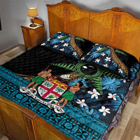 Fiji Day Quilt Bed Set Palm Tree With Plumeria Tapa Tribal Pattern LT03 - Polynesian Pride