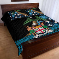 Fiji Day Quilt Bed Set Palm Tree With Plumeria Tapa Tribal Pattern LT03 - Polynesian Pride