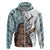 Maori Warrior Hoodie Silver Fern New Zealand Map With Kowhaiwhai Pattern LT03 - Polynesian Pride