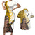 Maori Warrior Couples Matching Short Sleeve Bodycon Dress and Hawaiian Shirt Silver Fern New Zealand Map With Kowhaiwhai Pattern LT03 Gold - Polynesian Pride