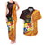 Tonga Culture Couples Matching Tank Maxi Dress and Hawaiian Shirt Ngatu Pattern with Plumeria and Hibiscus