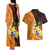 Tonga Culture Couples Matching Tank Maxi Dress and Hawaiian Shirt Ngatu Pattern with Plumeria and Hibiscus