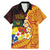 Tonga Culture Family Matching Mermaid Dress and Hawaiian Shirt Ngatu Pattern with Plumeria and Hibiscus