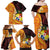 Tonga Culture Family Matching Off Shoulder Maxi Dress and Hawaiian Shirt Ngatu Pattern with Plumeria and Hibiscus