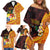 Tonga Culture Family Matching Off Shoulder Short Dress and Hawaiian Shirt Ngatu Pattern with Plumeria and Hibiscus