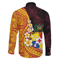 Tonga Culture Family Matching Puletasi and Hawaiian Shirt Ngatu Pattern with Plumeria and Hibiscus LT03 - Polynesian Pride