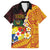 Tonga Culture Hawaiian Shirt Ngatu Pattern with Plumeria and Hibiscus