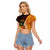 Tonga Culture Raglan Cropped T Shirt Ngatu Pattern with Plumeria and Hibiscus