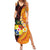 Tonga Culture Summer Maxi Dress Ngatu Pattern with Plumeria and Hibiscus