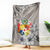 Tonga Culture Blanket Ngatu Pattern and Blooming Hibiscus