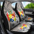 Tonga Culture Car Seat Cover Ngatu Pattern and Blooming Hibiscus