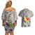 Tonga Culture Couples Matching Off Shoulder Short Dress and Hawaiian Shirt Ngatu Pattern and Blooming Hibiscus