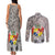 Tonga Culture Couples Matching Tank Maxi Dress and Long Sleeve Button Shirt Ngatu Pattern and Blooming Hibiscus