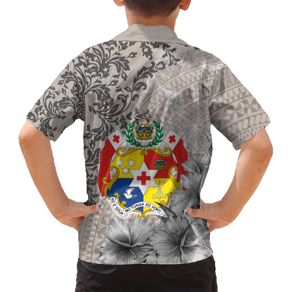 Tonga Culture Family Matching Long Sleeve Bodycon Dress and Hawaiian Shirt Ngatu Pattern and Blooming Hibiscus LT03 - Polynesian Pride