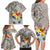 Tonga Culture Family Matching Long Sleeve Bodycon Dress and Hawaiian Shirt Ngatu Pattern and Blooming Hibiscus